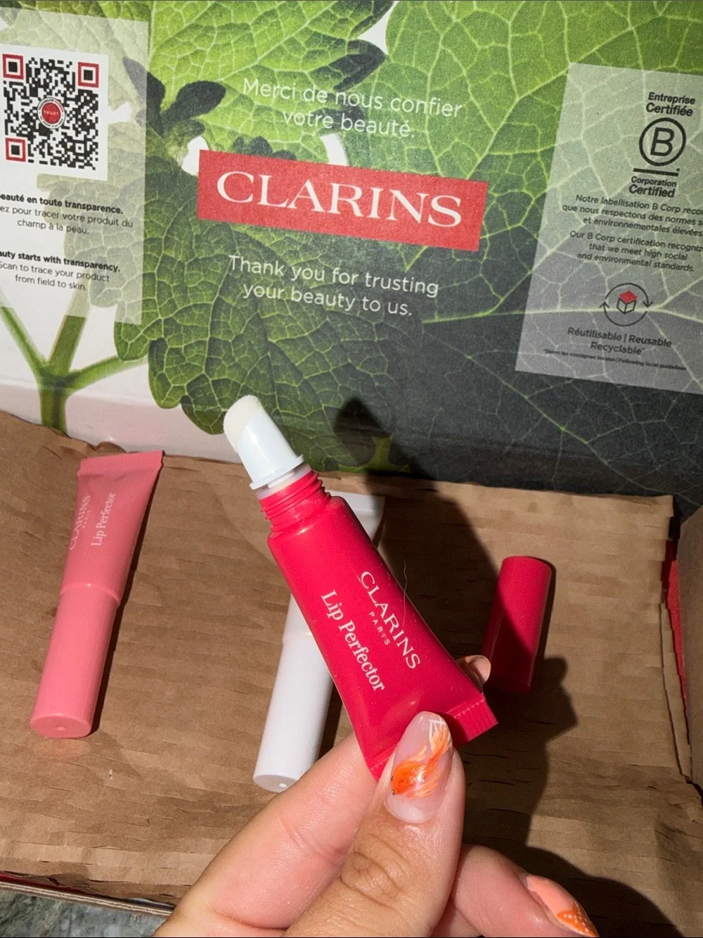Clarins Lip Perfector Trio — Pink, Red, Cream